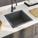Handgefertigte K&uuml;chensp&uuml;le Schwarz Edelstahl Vidaxl