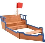 Sandkasten Piratenschiff Tannenholz 190x94,5x101 Cm Vidaxl