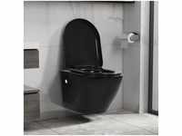 Bonnevie - Wand-WC ohne Spülrand Keramik Schwarz vidaXL515444