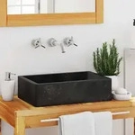 Waschbecken 45x30x12 Cm Marmor Hochglanz-schwarz Vidaxl Schwarz