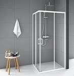 Duschkabine 90x90 Marwell Glasdusche Factory Eckdusche, Wei&szlig;, 90 X 90 X 200 Cm -