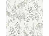 Ranken Tapete in Weiß Grau Moderne Blätter Tapete ideal für Schlafzimmer und