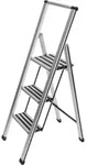 Alu-design Klapptrittleiter 3-stufig Inklusive Leiternhalter, Rutschfeste