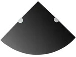 Vidaxl - Eckablage Mit Verchromten Halterungen Glas Schwarz 25x25 Cm
