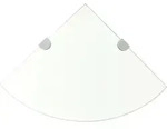 Vidaxl Corner Shelf With Chrome Supports Glass Clear 25x25 Cm