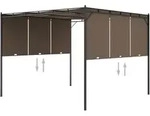 Gartenpavillon Mit Seitenvorhang 3x3x2,25 M Taupe Vidaxl