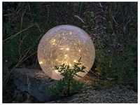 Globo - led Solarkugel Garten - Glaskugel ø 19,5cm mit Erdspieß, Bruchoptik