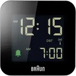 Bc08b-dcf Funk Wecker Schwarz Negatives Display - Braun