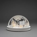 Konstsmide Led Holzsilhouette H&auml;user 30cmx15cmx18cm, Batterie Lichterbogen
