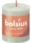 Bolsius - Rustik Stumpenkerze Nebliges Gr&uuml;n, H&ouml;he 8 Cm, &Oslash; 6,8 Cm Stumpen- Und