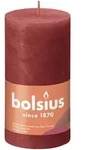 Bolsius - Rustik Stumpenkerze Zartes Rot, H&ouml;he 13 Cm, &Oslash; 6,8 Cm Stumpen- Und