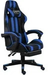 Vidaxl - Gaming-stuhl Mit Fu&szlig;st&uuml;tze Schwarz Und Blau Kunstleder 402588