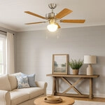 Deckenventilator Cadiz, 5 Fl&uuml;gel Ventilator Mit Licht, Zugkette, Wendefl&uuml;gel...