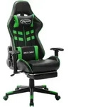 Vidaxl - Gaming-stuhl Mit Fu&szlig;st&uuml;tze Schwarz Und Gr&uuml;n Kunstleder