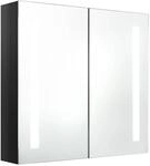 Led-spiegelschrank F&uuml;rs Bad Gl&auml;nzend Schwarz 62x14x60 Cm - Vidaxl