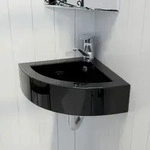 Waschbecken Mit &radic;&uacute;berlauf 45 X 32 X 12,5 Cm Schwarz Vidaxl