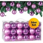 Casaria&reg; Weihnachtskugeln 54-tlg &Oslash; 6cm Kunststoff Matt Gl&auml;nzend Christbaumschmuck