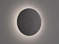 Led Wandleuchte Raven Aus Naturschiefer Flach & Rund F&uuml;r Innen, &Oslash; 20cm