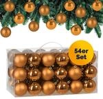 Casaria&reg; Weihnachtskugeln 54-tlg &Oslash; 6cm Kunststoff Matt Gl&auml;nzend Christbaumschmuck