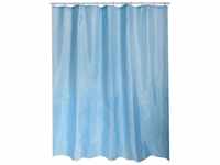 Vorhang für hellblaue Dusche