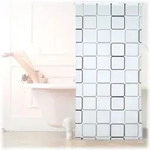 Relaxdays Duschrollo Square, Wasserabweisend, Retro Badrollo Wanne U. Dusche,