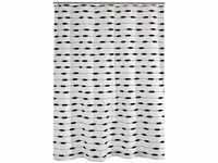 Duschvorhang Textil Lace inkl. Ringe schwarz 180x200 cm - schwarz