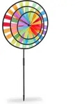 Relaxdays Windrad, Gartenstecker Im Regenbogen Design, Kinder, F&uuml;r Balkon Oder