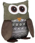 Relaxdays - T&uuml;rstopper Eule, T&uuml;rpuffer Stoff, T&uuml;rsack Boden, T&uuml;rhalter Kinder,