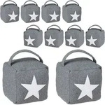 10er Set T&uuml;rstopper Stern, T&uuml;rpuffer Stoff, T&uuml;rsack Boden, Hoch, Mit Griff,