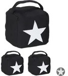 3 X T&uuml;rstopper Stern, T&uuml;rpuffer Stoff, T&uuml;rsack Boden, Hoch, Mit Griff, Dekorativ,