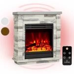 Lienz Elektrischer Kamin 1800w Steindekor Polystone Fernbedienung