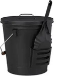 Relaxdays Ascheeimer Mit Deckel Und Schaufel, Stahl, Kohleeimer Mit Henkel, 19 L,