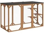Freilaufgehege Katzen 180 X 80 X 111,8 Cm Mit 3 Liegefl&auml;chen, Wetterfestes