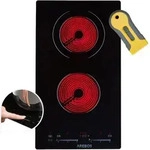 Arebos - Glaskeramikkochfeld 2 Platten Einbau Autarkes Kochfeld 3200 W 30cm Sensor