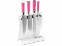 F.dick - Pink Spirit Messerblock 4Knives Messer-Set Santoku Küchenmesser pink