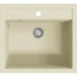 Granitsp&uuml;le Einzelbecken Beige - Vidaxl