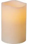 Star Trading - Led Echtwachskerze 'big', Batterie Und Timer, Flackernd, Creme, 15cm