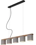 Briloner - Pendelleuchte H&auml;ngelampe 5-flammig E14 Max.25watt Metall-holz-grau