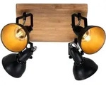 Spotleuchte Dreh- & Schwenkbar 4x E14 25 W Schwarz-gold Holz Briloner