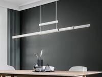 Led Pendelleuchte Trajan Ausziehbar H&ouml;henverstellbar Silber, Max. Breite 150cm