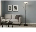 Led Deckenfluter Orson Schwarz Mit Leselicht, Dimmbar Flexibel - 180cm