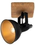 Briloner - Wandspot Retro Vintage Dreh- &schwenkbar 1xe14 Schwarz-gold Metall-holz