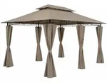 Pavillon 3x4m Gartenzelt Garten Seitenteile Metall Wasserabweisend Topas Taupe -
