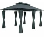 Pavillon 3x4m Gartenzelt Garten Seitenteile Metall Wasserabweisend Topas Anthrazit -