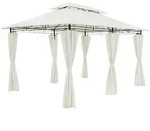 Pavillon 3x4m Gartenzelt Garten Seitenteile Metall Wasserabweisend Topas Creme -