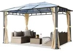 Gartenpavillon 3x4 M Aluminium Gest&auml;nge Polycarbonat Dach 8mm Pavillon Gartenzelt 4