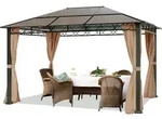 Gartenpavillon 3x4 M Wasserdicht Alu Deluxe Pavillon Mit 4 Seitenteilen Partyzelt In