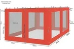 4 Seitenteile Mit Moskitonetz F&uuml;r Rank Pavillon 3x4m Seitenwand Terra
