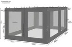 Quick-star - 4 Seitenteile Mit Moskitonetz F&uuml;r Rank Pavillon 3x4m Seitenwand