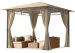 Carpasol - Gartenpavillon 3x3m Wasserdicht Premium Pavillon Mit 4 Seitenteilen